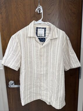 Denim & Flower by Ricky Singh Striped Short Sleeve Button-Down Shirt
